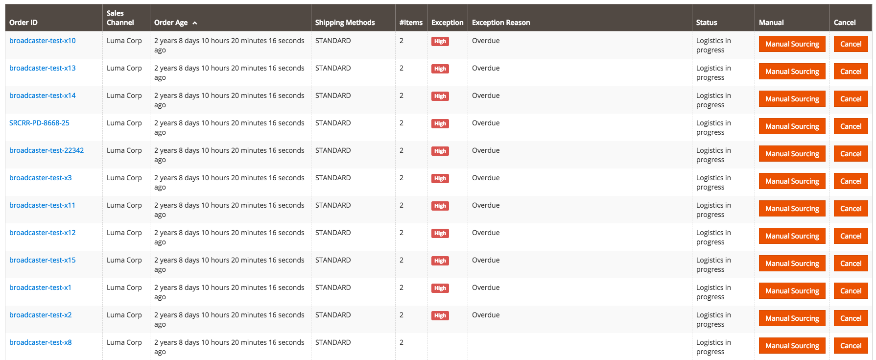 Exceptions & Sourcing Queue View