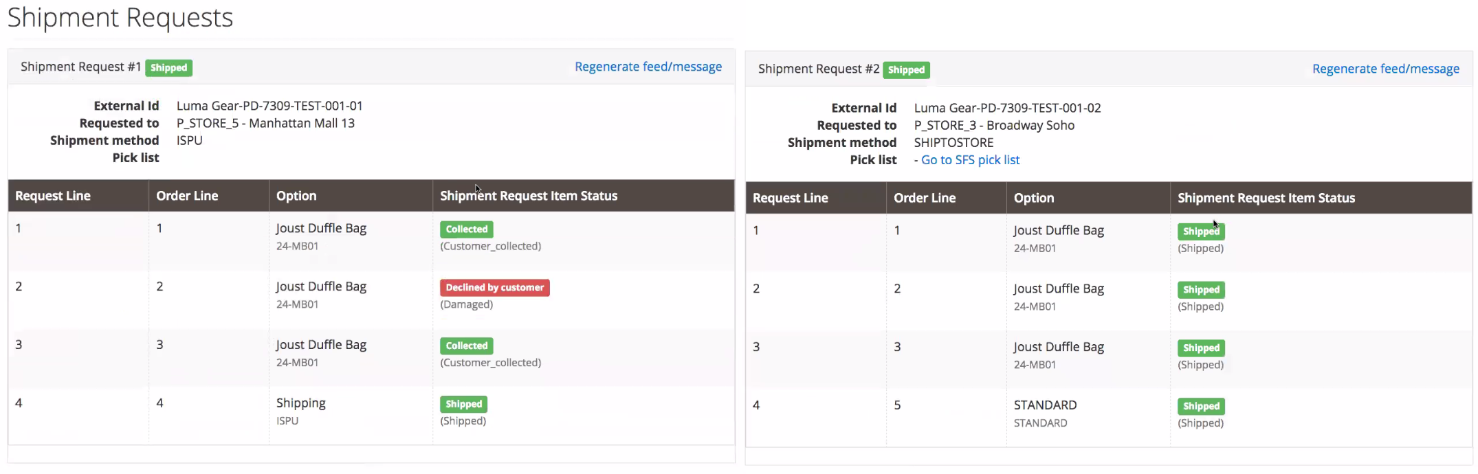 Order status of declined