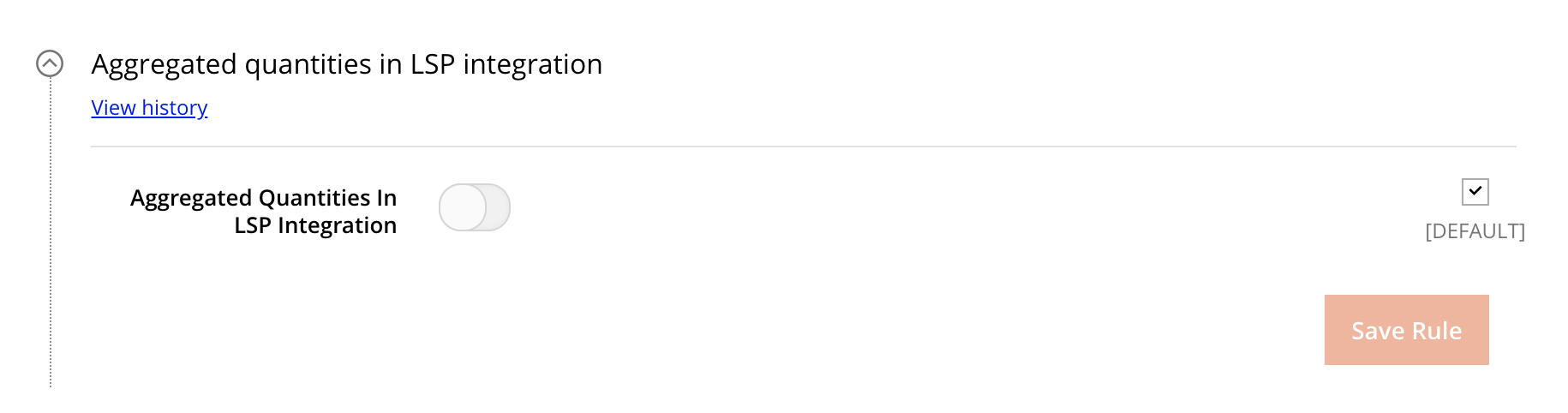 Integration > Aggregated quantities in LSP integration