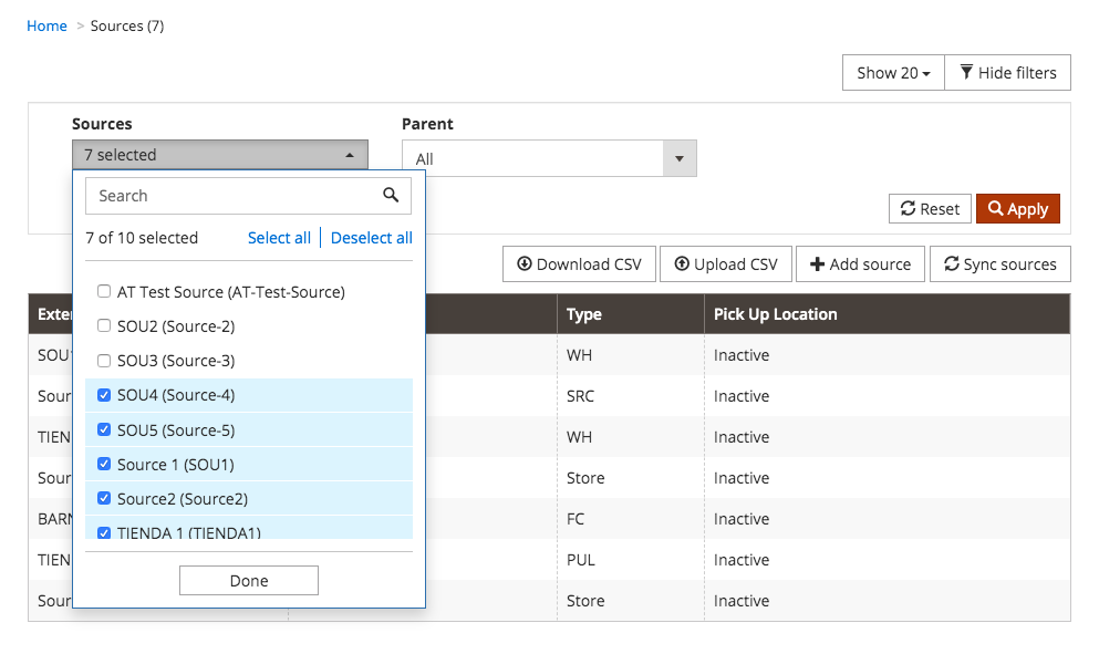 Filter sources